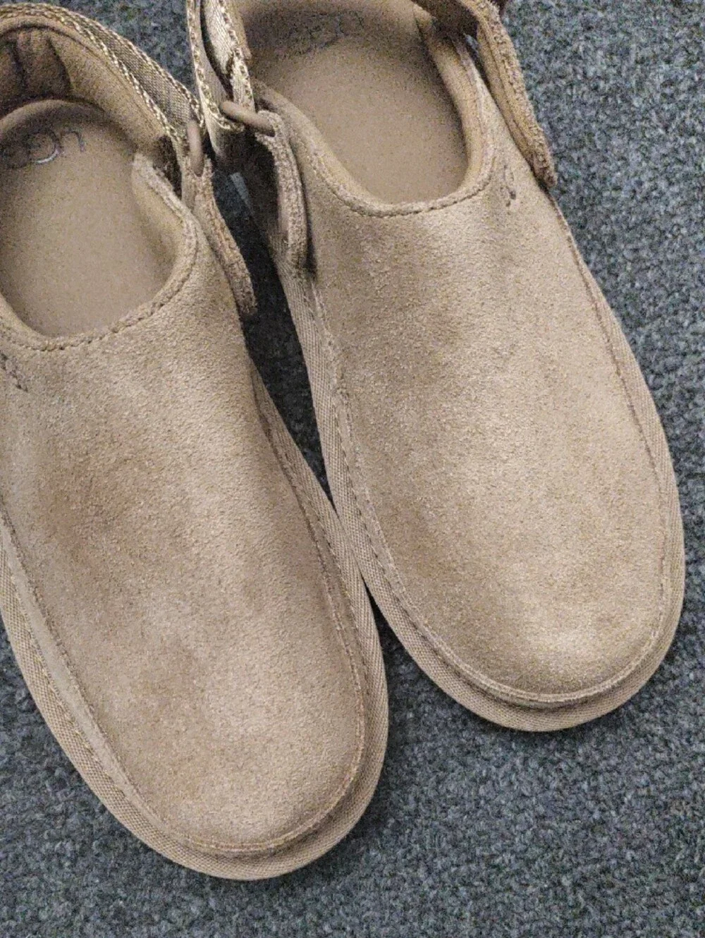UGG Kids Suede Slip-On Shoes in Sand Brown